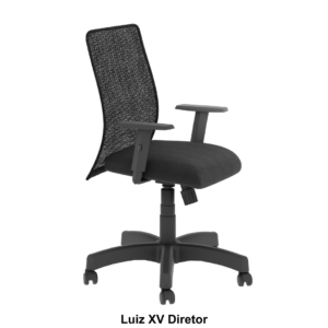 Cadeira Luiz XV Diretor Giratória J.S Base Preta